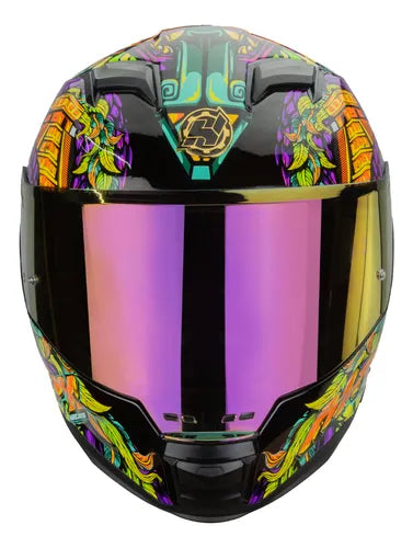 CASCO HAX RODA FORCE KUKULCAN NEGRO MORADO BRILLO